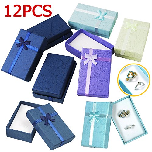 TRIXES Elegantes Geschenkboxenset mit Zierband und Schleife, rechteckig für Schmuckpäsentation - 5