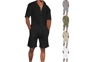 Allence 2024 Ensemble 2 Pieces Homme T-Shirt et Courte Survêtement Homme Ensemble Été Chemise et Short Pantalons Ensemble 2 Pièces Ensembles de Sport Short Lin Chemise Ete Homme Leger en Lin