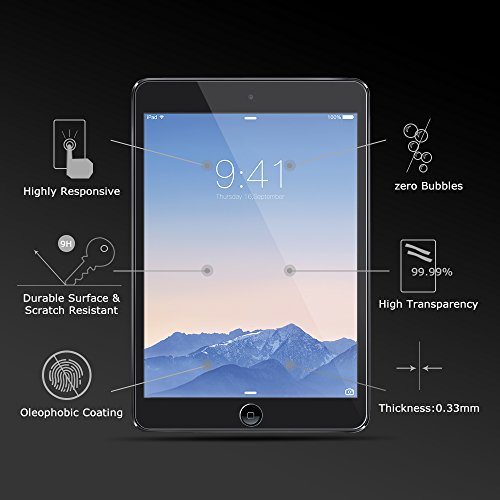 iPad Air 1 2  iPad Pro 9 7 Panzerglas Coolreall   Schutzfolie f  r iPad Air iPad Air 2 iPad Pro 9 7  0 33 mm HD Ultra Transparent 9H H  rtegrad 