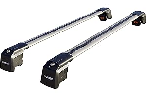 Thunder Carrier Roof Rack For Outlander 2013-2023 Roof Rack Cross Bars Roof Rail Lockable Aluminium - Fit Flush Rails Roof Rails, Cross Bar, Rail Carrier Anti-Theft (Silver)