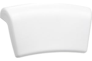 Koelaa Cuscino Vasca da Bagno, con 2 Ventose Antiscivolo, Accessorio per Spa e Bagno, Ergonomico, per Spa Domestica e Idromassaggio-Bianco