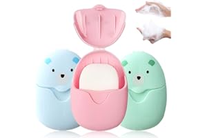 AUEFUDQ Savon en Papier jetable Feuilles de Savon Portables Mini Savon en Papier Savon en Papier à emporter Savon en Papier antibactérien Utilisé pour Le Nettoyage Pendant Le Camping et Les Voyages