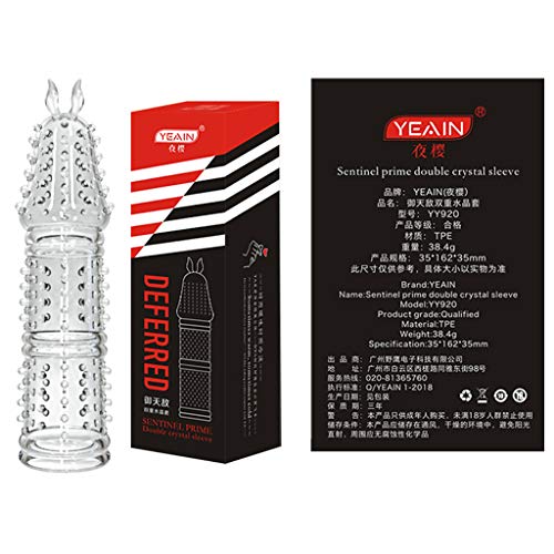 Preisvergleich Produktbild lzf1110 Wiederverwendbarer Kondom Schmierfett Texturierte Extender Hülse Gewinde Penisabdeckung Cockring Dildo Mantel Kondome