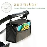 Kinderwagen Organizer Buggy Tasche mit Verstellebaren Schultergurt, Airlab Kinderwagentasche Umhängetasche mit Deckel und vielen Fächern für Milchflasche, Handys, Windeln und andere Kleinigkeiten - 3
