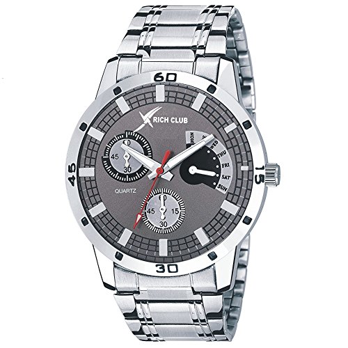 Rich Club RC-1414 Grey Dial Dummy Chronos Round Watch For Men And Boys