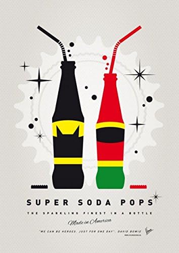 My SUPER SODA POPS BATMAN ROBIN by Chungkong // Unique, Original Wall Art // 11.7 x 16.5 inches / 30 x 42cm // Framed and Ready To Hang // Custom Printed On 240gsm Premium Art Paper and Framed By Hand In a Beautiful Black Wooden Frame // Best Art For Home or Office // 100% Money Back Guarantee