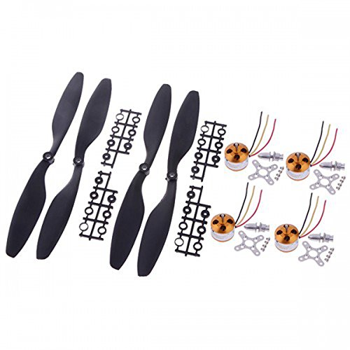iParaAiluRy A2212 / 13T 1000KV motor sin escobillas para DJI 330 4pcs F450 F550 MWC MultiCopter con 2 pares 10 * 4.5 cuchillas