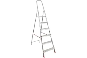 House Collection, Scala pieghevole, alluminio, 6 gradini, fai da te