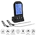 Produktbild Bratenthermometer 2 fühler, GotechoD Funk grillthermometer Fleischthermometer wireless Offenthermometer mit 2 Edelstahlfühler, große LCD Digital Anzeige mit Hintergrundbeleuchtung für Kochen, BBQ, Backofen ect.schwarz