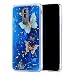 Produktbild Misstars Glitzer Hülle für Huawei Mate 20 Lite, Bling Pailletten Transparent Weich TPU Silikon mit Blau Schmetterling Malerei Muster Backcover Anti-Rutsch Kratzfeste Schutzhülle