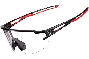 ROCKBROS Photochromic Sports Sunglasses Cycling Goggles 100% UV400 Protection Bike Eyewear for Outdoor Activities Running Climbing Running Fishing Golf Adults Unisex