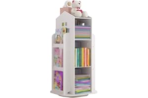 YHRJ Librerie per Bambini songmics Scaffale per Bambini Girevole per La Casa, Scaffale per Giocattoli da Terra per Asilo Nido, Scaffale A Forma di Piccola Casa, Facile Installazione (Color : Bianca)