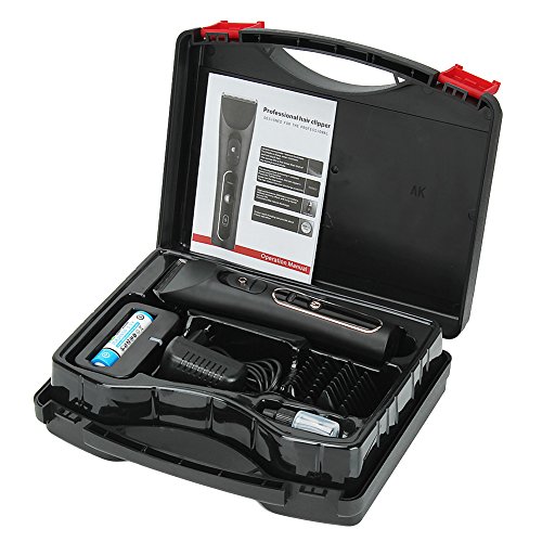 KYG Profi LCD Power Anzeige Haarschneider mit beide 2000mAh Akku und ein Koffer Haarschneidemaschine Set Schwarz - 7