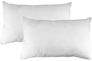 H HANSEL HOME Relleno de Cojin Super Suave Mullido Antialergico Hecho de Fibras Suaves y Ligeras Conservan el Volumen (40 X 60 cm x 2 Pcs)