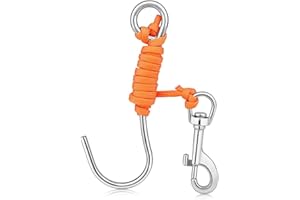 JOYZAN Crochet Récif Simple Plongée, Clip Ligne Anti Perte Acier Inoxydable Boucle Dégagement Rapide Lanière Bobine Accessoire Plongée Sous Marine Drift Diving Reef Sécurité Fourniture Dérive équipement