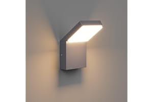 Klighten Zewnętrzna lampa ścienna LED 24 W, wodoodporna lampa ścienna IP65, nowoczesna aluminiowa lampa zewnętrzna na taras, wejście do ogrodu, 1500 lumenów, antracyt, ciepła biel 3000 K