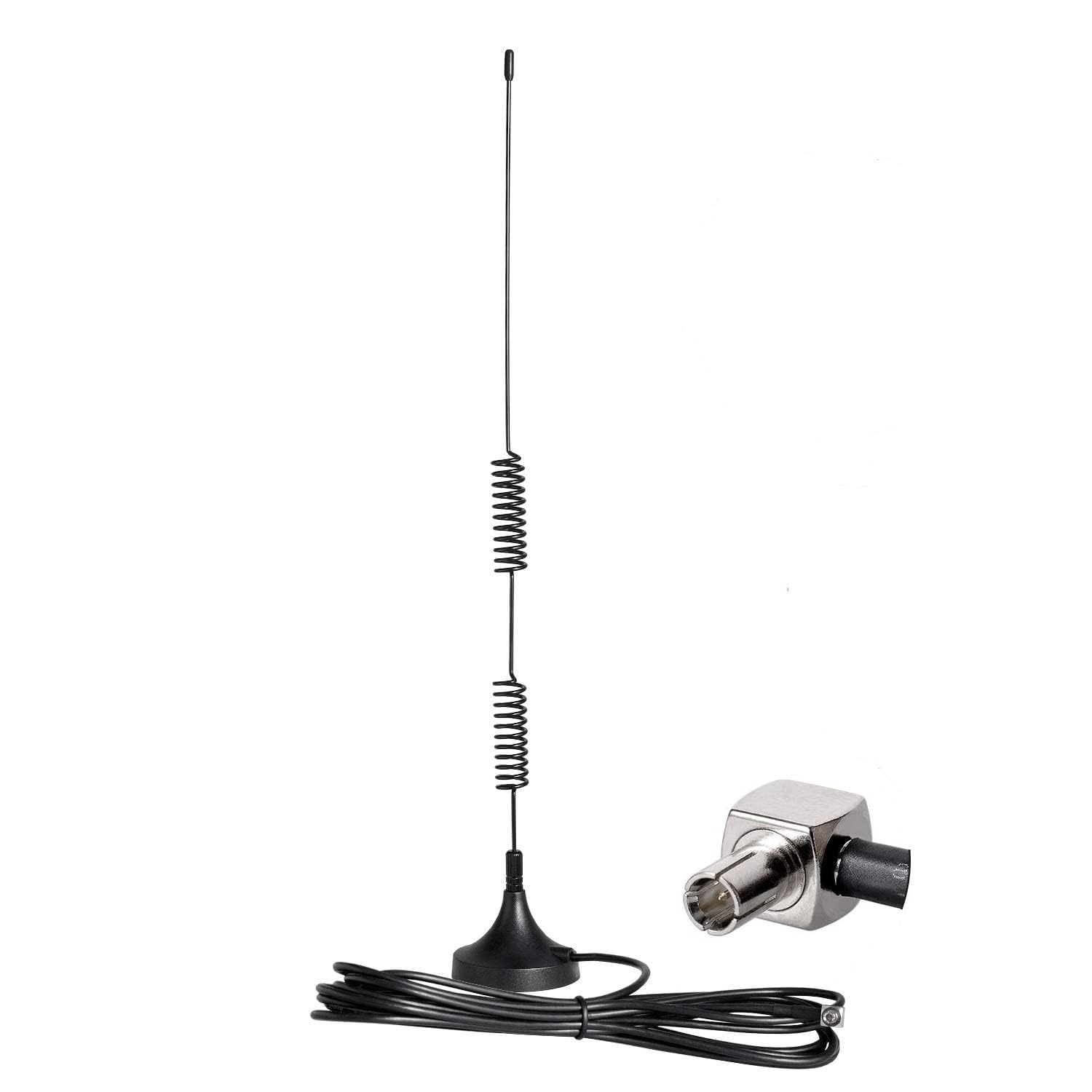 Nisinlife 7dbi Double Spring Magnetic Antenna with TS9 Male Right Angle Connector Gain 4G LTE Omni Outdoor Directional Magnetic Base RG 174 Extension Cable TS9 Connector for WiFi Signal Antenna
