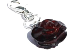 AMBER PARADISE Baltic Cherry Amber Rose Charm, in Lovely Gift Box