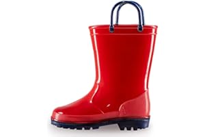 EUXTERPA Kids Wellies Boys Girls Waterproof Wellington Boots, Toddler Child Solid Color Welly Boots for Outdoor
