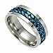 Produktbild Herren Titan Stahl Schmuck Kettenring Drehbar Men Ring Ring Ring Blau 10 #