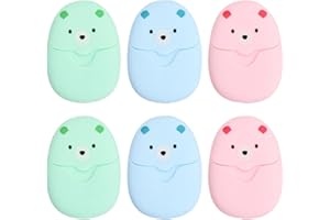 Zsanhua 6 Boxes Portable Disposable Paper Soap Sheets 300 Leaves Disposable Soap Paper Hand Washing Paper Soap Disposable Foaming Paper Soap Flakes for Home Travel Hiking and Outdoor Activities