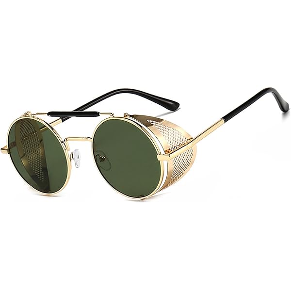 Zonnebril voor heren dames Gepolariseerde Steampunk Retro Ronde Unisex
