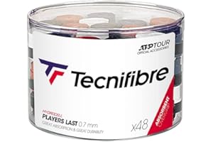 Tecnifibre PLAYERS LAST Surgrips pour raquette de tennis – Boîte de 48-0,7 mm – Assortiment