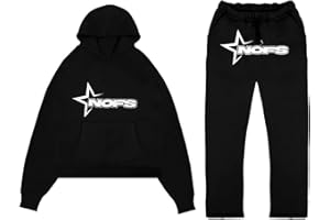 frovi NOFS Streetwear Trainingsanzüge für Herren | Buchstaben Drucklose Hoodies und Jogginghosen Y2K Männer | Hip Hop Hose Streetwear Tracksuit Pullover Lässig Oberteile und Sporthosen
