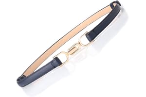 YIWEIYA Womens Faux Leather Skinny Belt Skinny PU Leather Adjustable Slim Thin Waistband Belts with Metal Buckle for Ladies Jean Dress Slim Belt