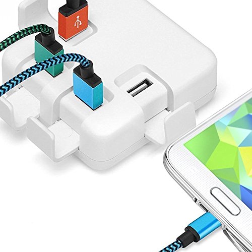 Micro USB Kabel Rephoenix 3 colors / 6.5ft Nylon USB Ladekabel für Android Smartphones, Samsung, HTC, Sony, Nokia, Nexus, Kindle und Weitere Geräten(Blau,Orange,Grün) - 6