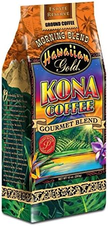 Kona Coffee by Hawaiian Gold, Morning Blend Ground Coffee- 283g
