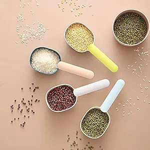 criterion (Pack of 4)Scoop Rice Spoon with Sealing Clip Multi-Function Grain Flour Spoon Simple Large-Capacity Pet Dog Food Shovel