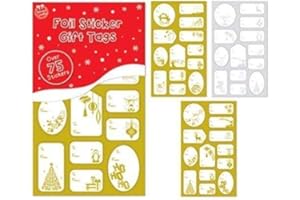 THE HOME FUSION COMPANY 100 étiquettes autocollantes dorées et argentées pour cadeaux de Noël, MultiColoured, Pack of 1