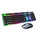 Produktbild samLIKE G21 LED Regenbogen Farbe Hintergrundbeleuchtung Gaming Spiel USB verdrahtete Tastatur Maus Set (schwarz)