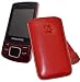 Produktbild Original Suncase Tasche fuer - Samsung GT C6112 DuoS - Leder Etui Handytasche Ledertasche Schutzhuelle Case Huelle C-6112 *Lasche mit Rueckzugfunktion* In Rot