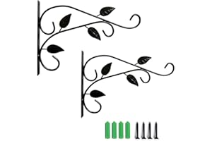 LOOPUNK 2 Wandhaken aus Eisen Pflanzen, Halterung Haken für Vogelhäuschen,für Blumentöpfe Pflanzen Laternen Hängekörbe, Garten Balkon Zaun Außen Deko.