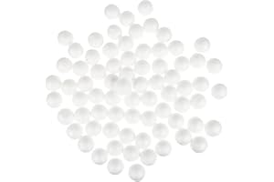 Sewroro 100Pcs 2Cm Boules en Mousse Blanches Artisanat Boules en Polystyrène pour l'art Et L'artisanat Mousse Sphères Rondes Lisses Boules en Polystyrène pour Projets Scolaires Décoration