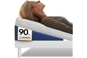 centro terapeutico del descanso CTD - Cuña antireflujo Adulto Almohada cuña para Cama Espuma Almohada Embarazada Dormir Mejora digestión y sueño (Tejido PU Transpirable Azul, 90x15x67)