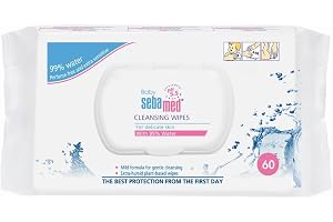 Sebamed Baby Wipes 60's With 99% Water | pH 5.5, Suitable for Newborn, Hypoallergenic, Ideal for Face, Hands and Body, Gentle Cleaning, Dermatologically Tested