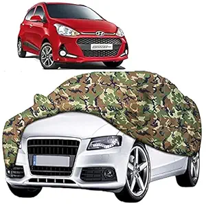 AutoPrime Hyundai Grand i10 WaterResistant Car Cover All Weather Windproof UV Protection Outdoor Indoor with Mirror Pocket (Multicolor)