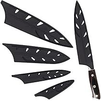 Set 6 Guaine Protettive Per Coltelli In ABS - Coprilama Antigraffio, 6 Misure Diverse (Nero) - Foto 3