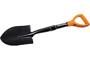 BLACK+DECKER Schaufel - 67 cm - 800 GR - Rostfrei - Kopf aus Karbonstahl und Stiel aus Glasfaser - Schwarz