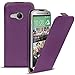 Price comparison product image Premium PU Leather Case for – HTC One Mini 2 – Flip Case Wallet Case PU Leather Shockproof Colour: Purple