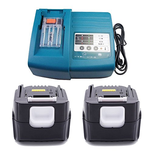 2X BL1415 Akku und DC18RA Ladegerät für Makita 194558-0 Lithium-Ionen-Akku 14,4V/1,5 Ah Akku BL1415 194558-0