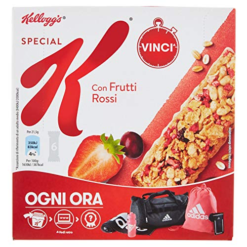 Kellogg's Barrette di Cereali con Frutti Rossi - 6 Pacchetti
