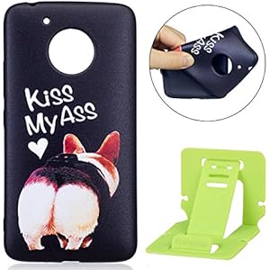 Motorola Moto G5 Hülle,Moto G5 Hülle Silikon Muster,Ekakashop Ultra Dünn Niedlich Muster Anti Kratz Gummi Weiche Silikon TPU Gel Case Defender Bumper Protective Schutzhülle Handyhülle für Motorola Moto G5 + 1x Kostenlos Ständer (Farbe zufällig)