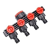 Material:ABS-Kunststoff Bluelover 1/2 Zoll 4 Way Splitter Garten Wasserschlauch Tippen Innengewinde Schnellkupplung Mit Switch Ventil