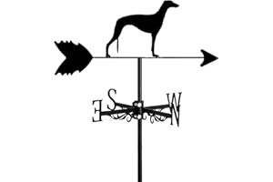 ANCNA-U Girouette de ferme en acier inoxydable avec support de toit pour jardin, kit d'indicateur de direction créatif pour chien, chiot, kit facile à utiliser et à installer, lévrier