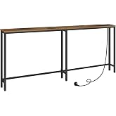 VASAGLE Tavolino Stretto con Multipresa e Porte USB | HOME
