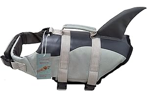 VOHONEY Pet Life Jacket Gilet de Sauvetage pour Chien Lifesaver Sécurité Gilet Réfléchissant Taille Réglable Dog Lifejacket pour Natation Surf Bateau de Chasse (XL, Grey Gilet De Sauvetage pour Chien)